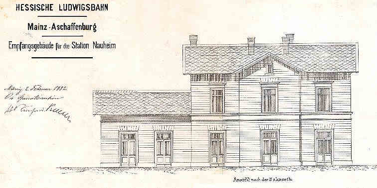 Plan vom Nauheimer Bahnhof von 1882