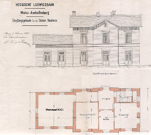 Plan des Nauheimer Bahnhofs