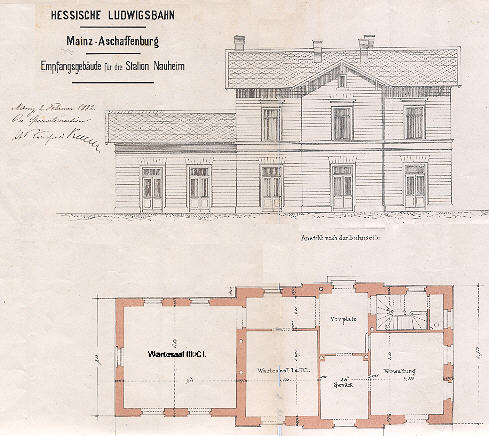 Plan des Nauheimer Bahnhofs