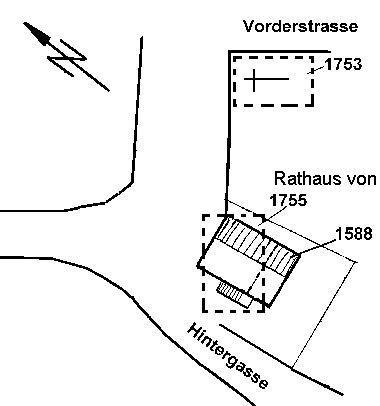 Standort des ersten Rathauses